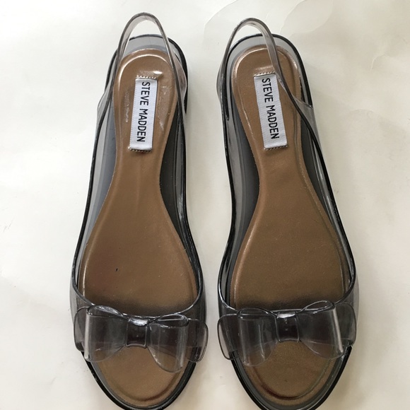 Steve Madden Shoes - NEW STEVE MADDEN black clear rain jelly sandals 8