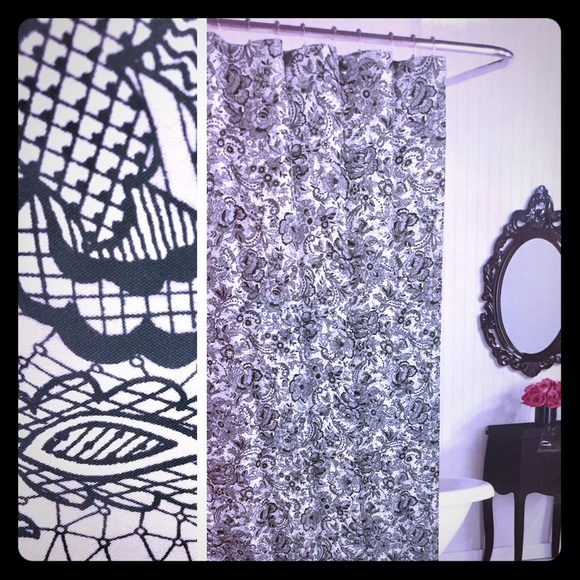 Betsey Johnson Bath Black White Shower Curtain Poshmark