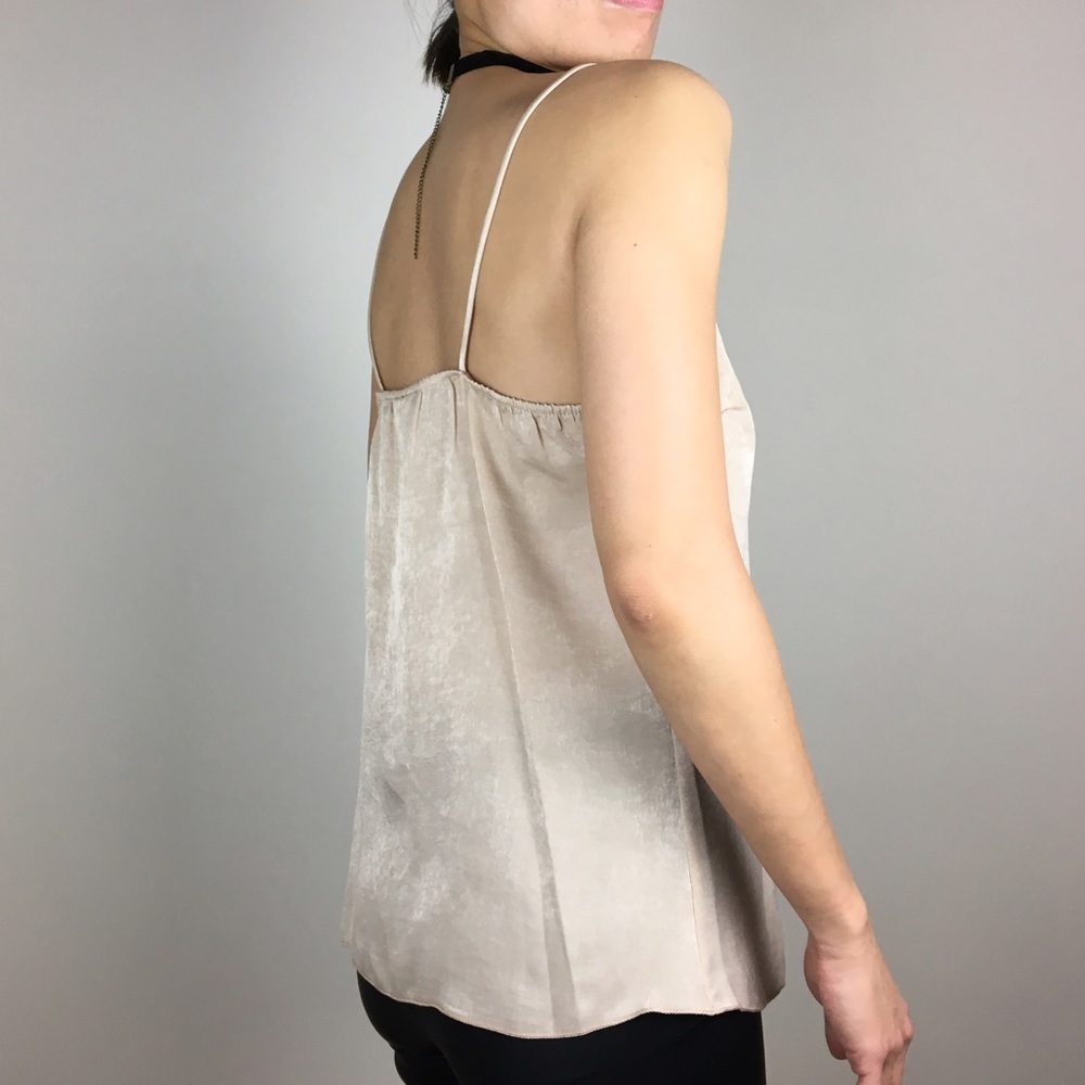 Nude champagne lace satin camisole. - Picture 2 of 3