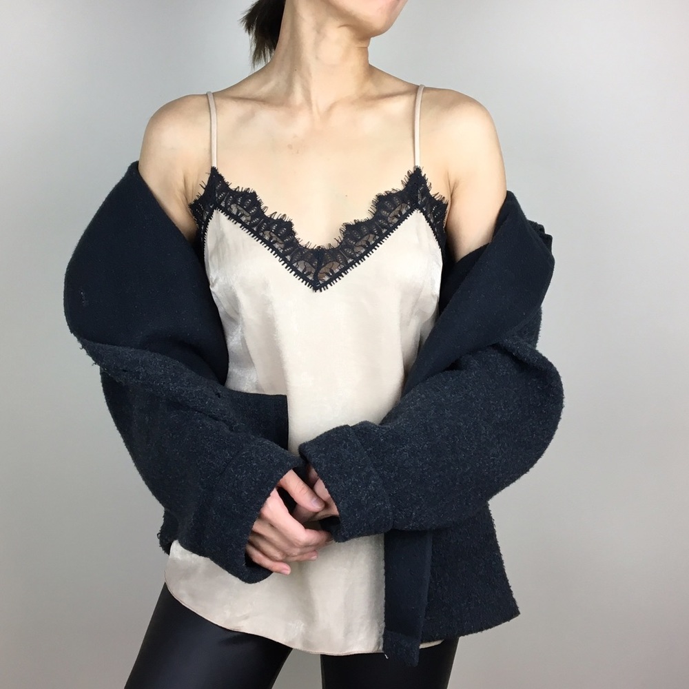 Nude champagne lace satin camisole. - Picture 3 of 3