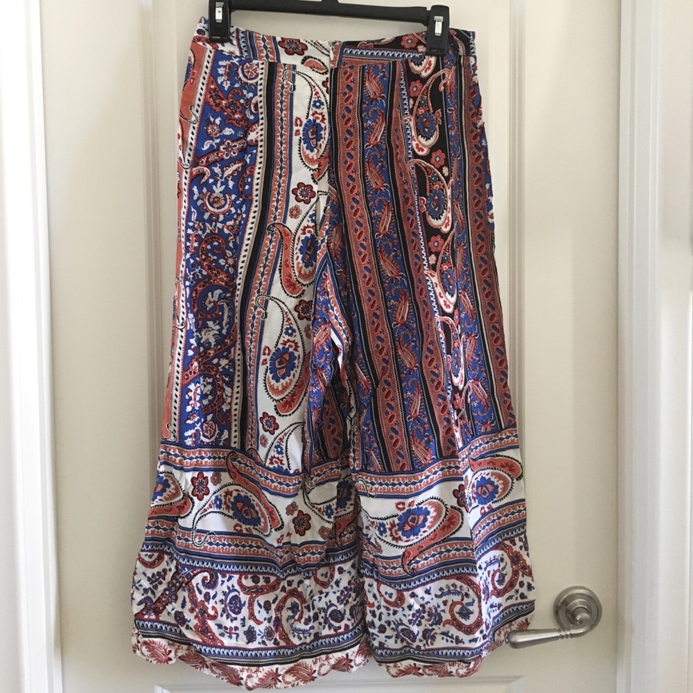 paisley print culottes