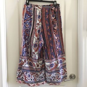 paisley print culottes
