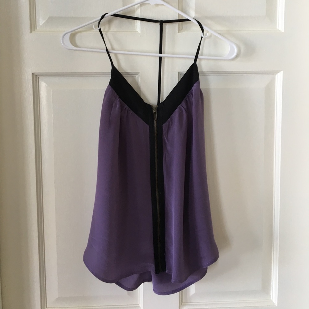 Urban Outfitters purple silk T back tank