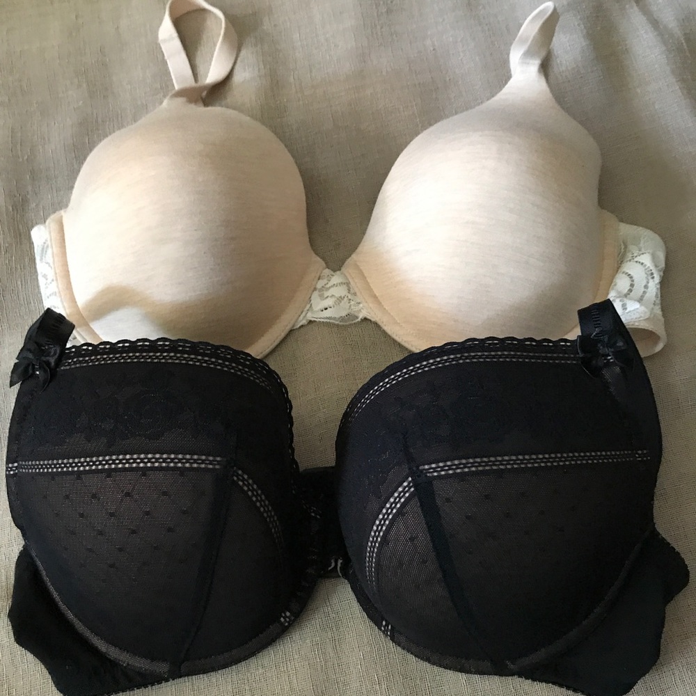 Two (2) Le Mystere Bras 36D Pin-up Heather Tshirt - Picture 1 of 8
