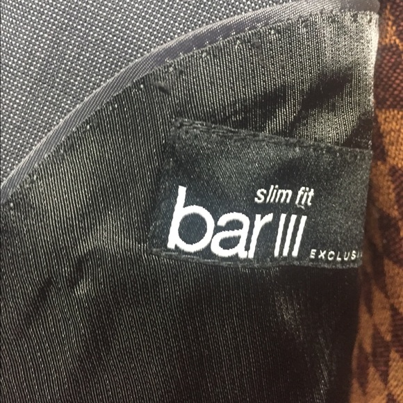 Bar III Gray Wool SlimFit Pinot 2Button Blazer 38R - Picture 4 of 7