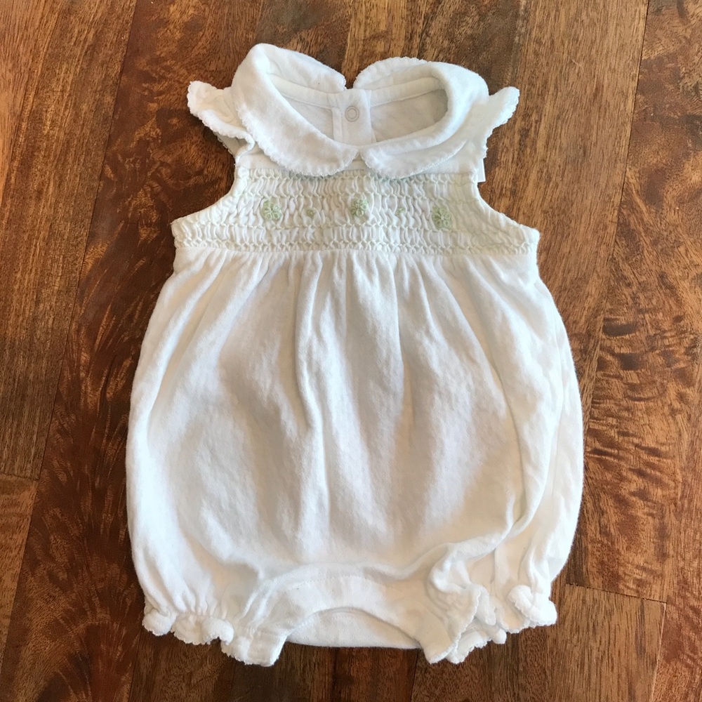 Janie and Jack bubble onesie. Layette