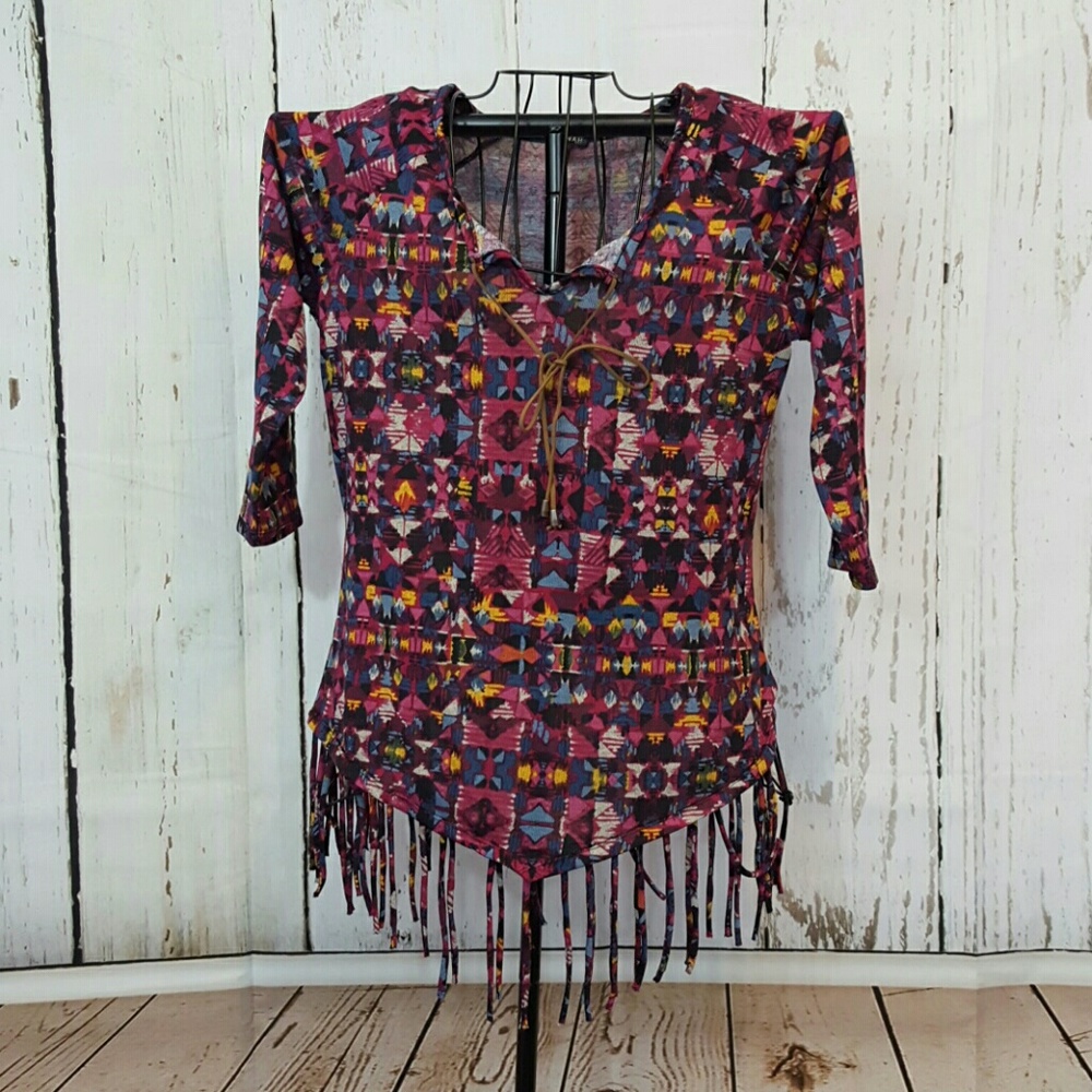 Hannah Fringe Shirt, Size L