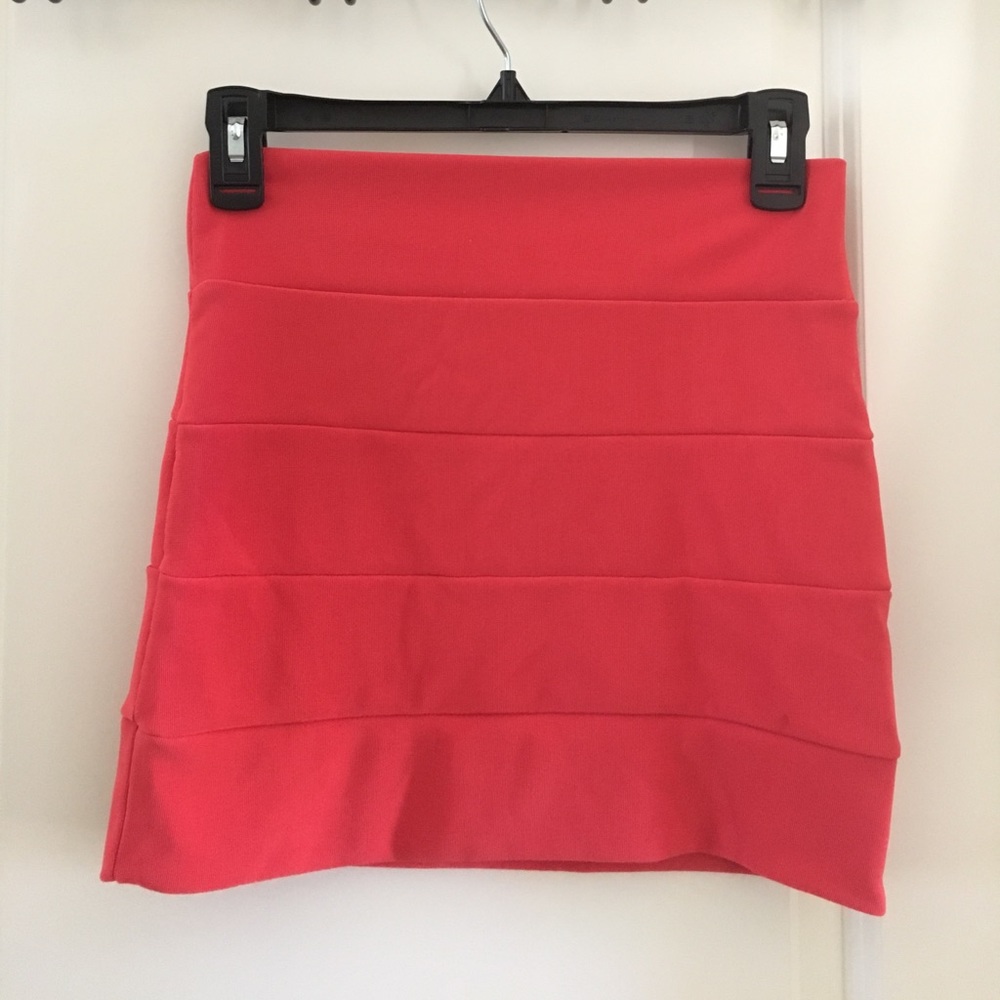 Coral Orange Bandage Skirt