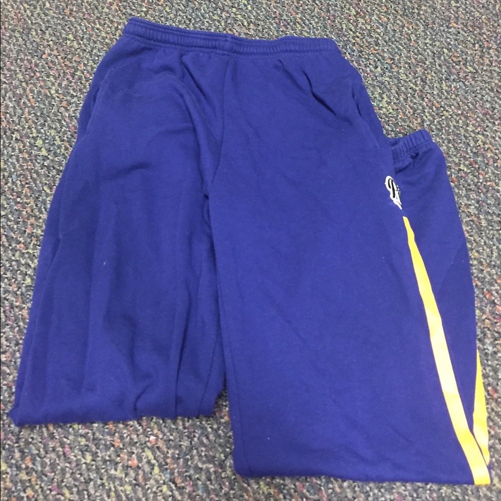 Pink sweat pants with stripe down the side