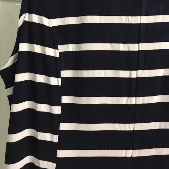 •Dark Navy White Striped Dress• - Picture 4 of 4