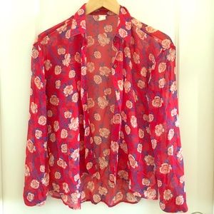Rose Print sheet button up