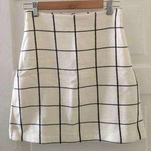 H&M white checkered skirt