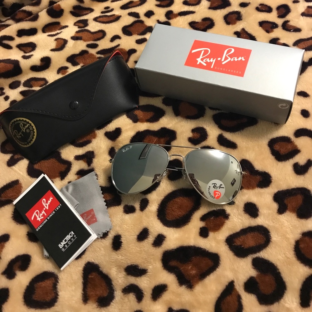 RayBan sunglasses-silver lens and frame