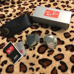 RayBan sunglasses-silver lens and frame