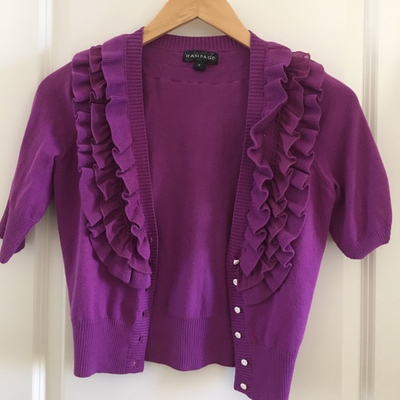Cropped ruffled cardigan - Picture 1 of 4