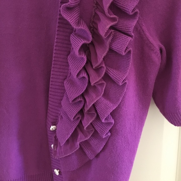 Cropped ruffled cardigan - Picture 3 of 4