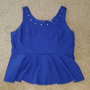 Royal Blue Peplum Top