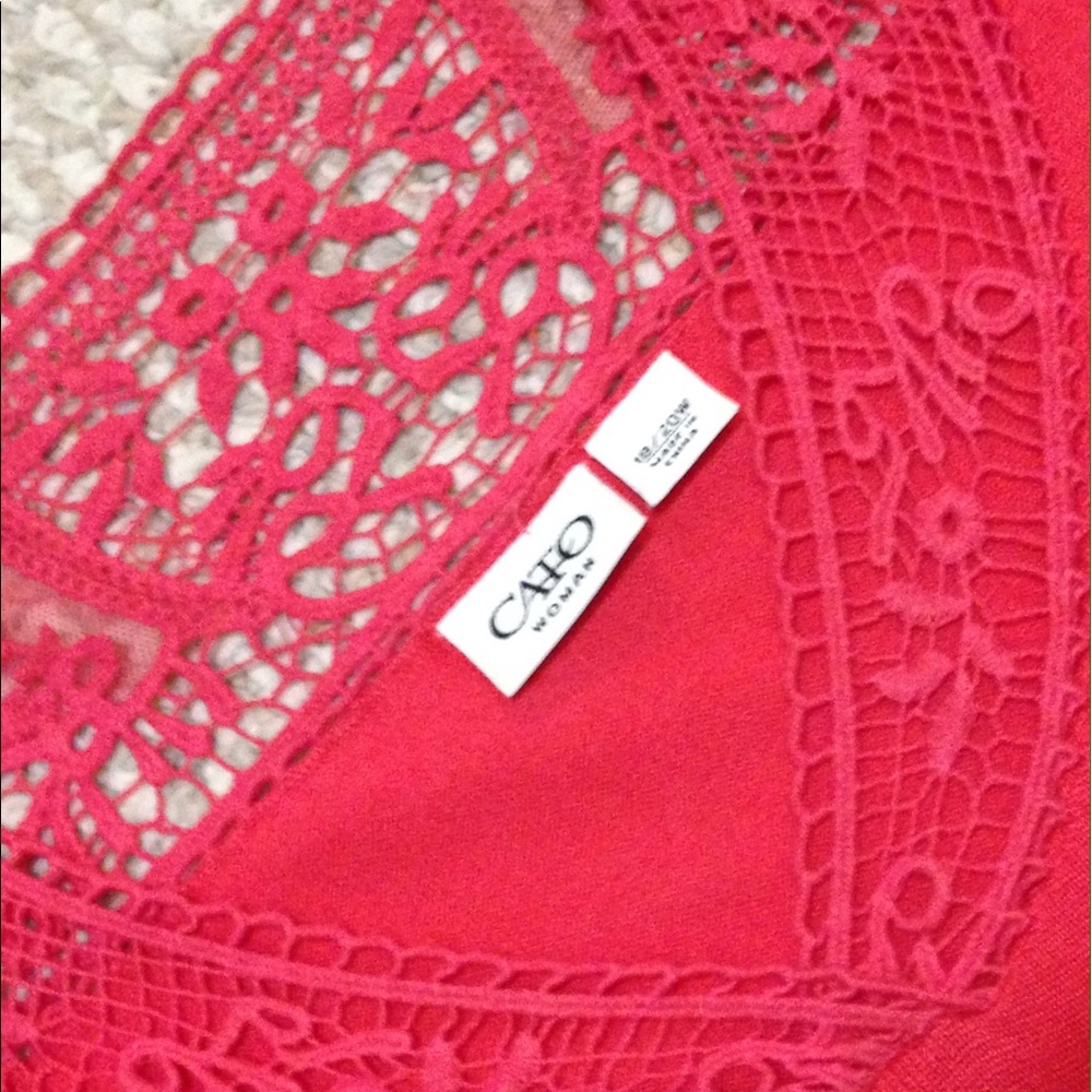 Cato coral lace shirt sleeve too