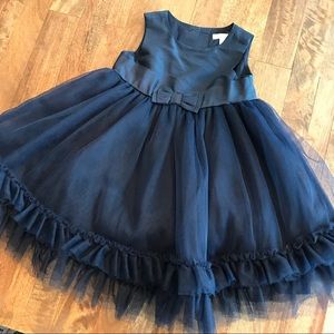 Janie and Jack navy silk and tulle dress