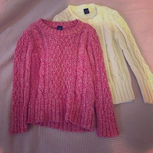 Pair of gap cable knit sweaters
