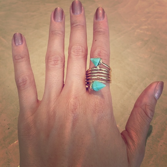 Jewelry - NWT size 9 turqoise spike ring 🌟