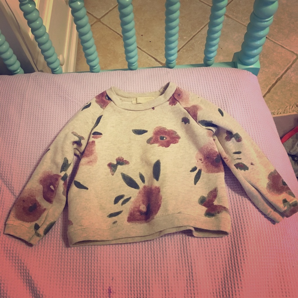 Pretty Zara floral crop sweatshirt👻
