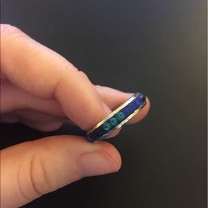 Swarovski Crystal Blue and Black Stackable Ring💍