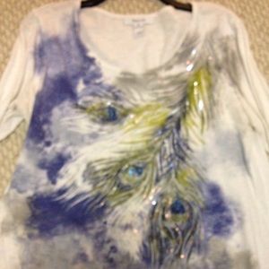 Style & Co feather shirt