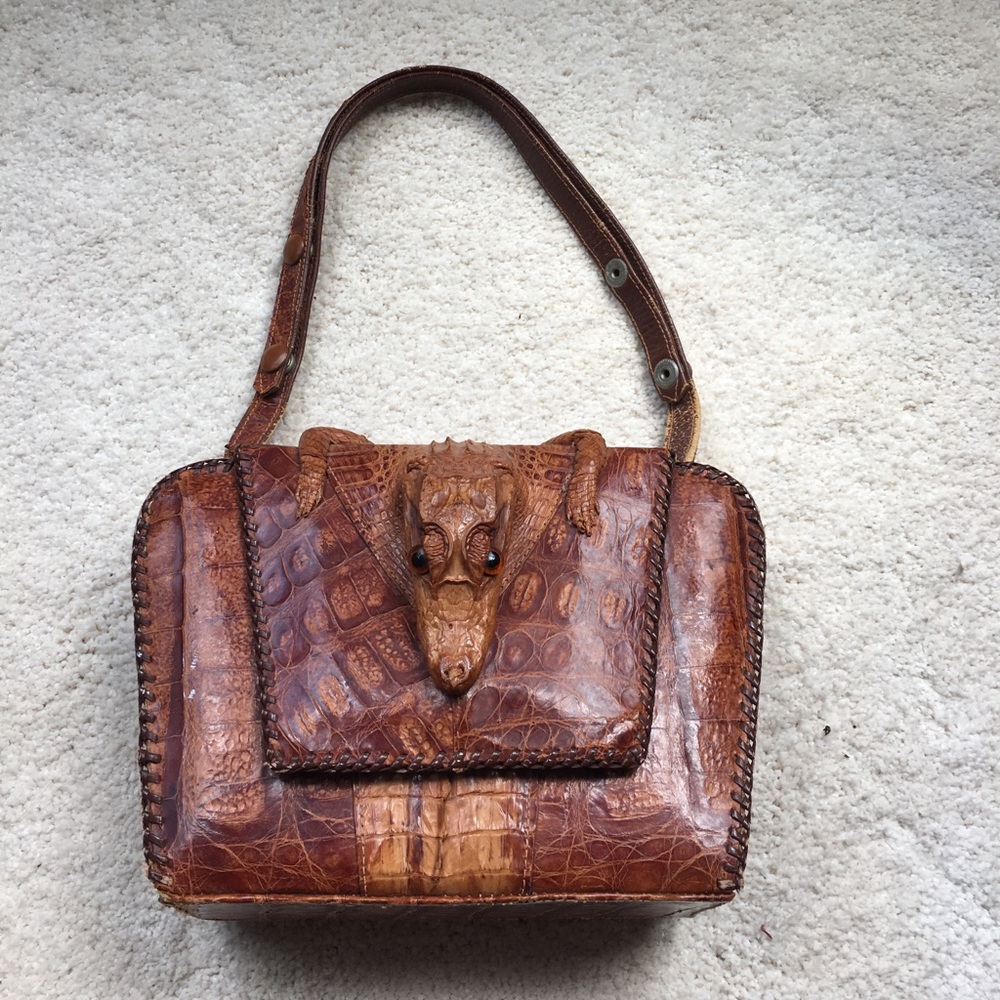 Fun Vintage 1940's Alligator Purse Cuba