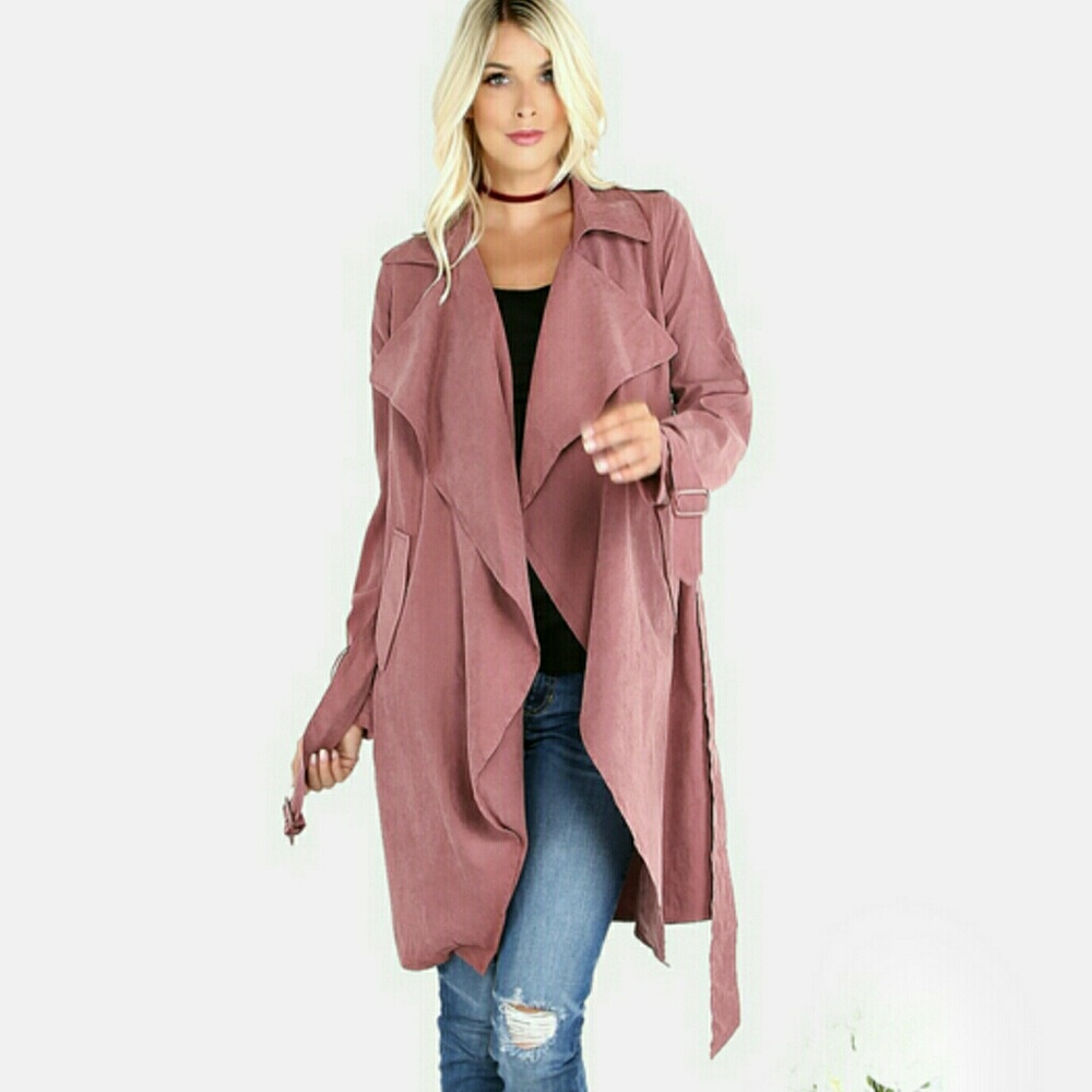 MMC Dark Berry Crepe Waterfall Jacket