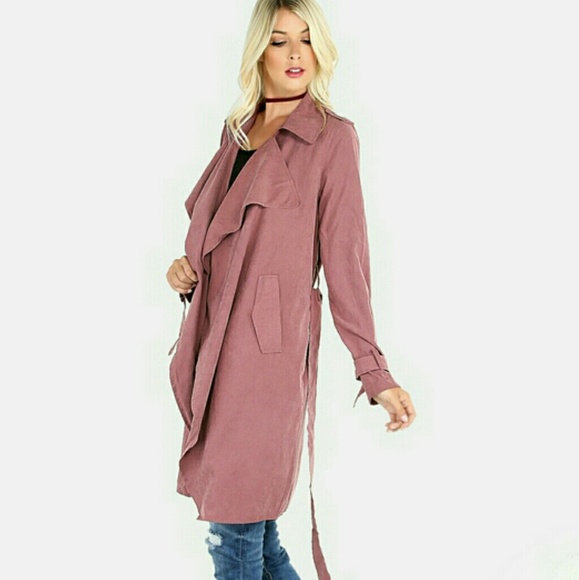 MMC Dark Berry Crepe Waterfall Jacket - Picture 2 of 4