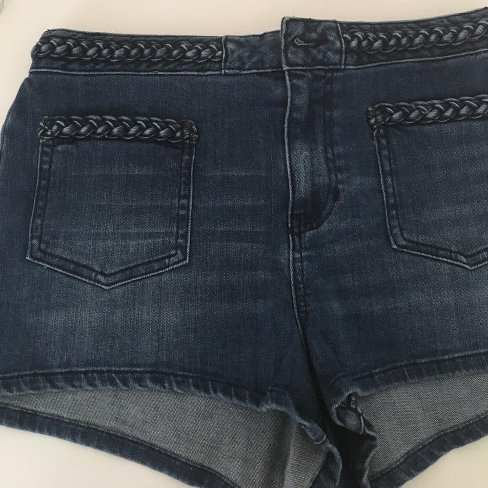 Jean Shorts with Braid Detailing