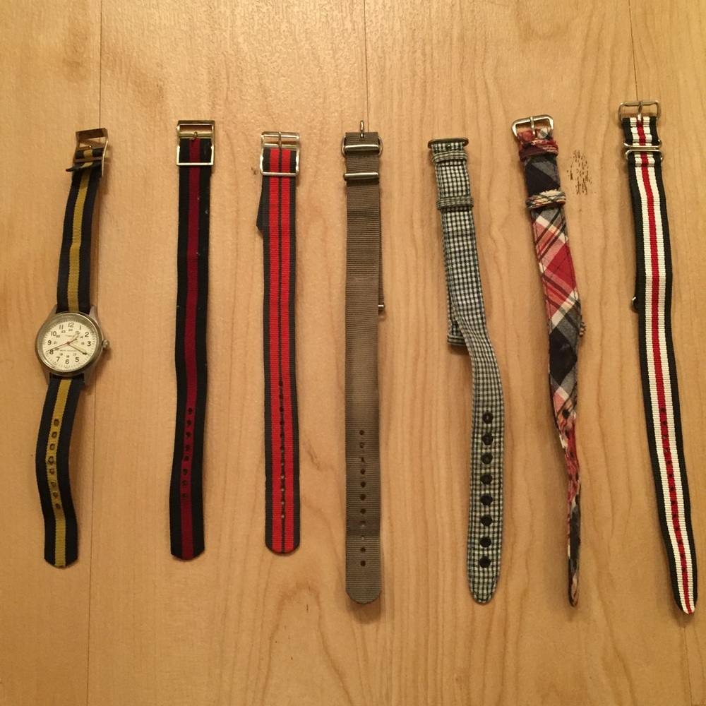 Timex for JCrew watch and 7 bands