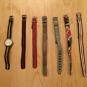 Timex for JCrew watch and 7 bands