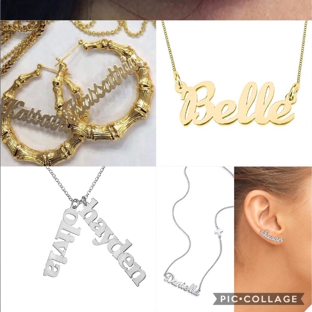 Personalized earrings and necklaces