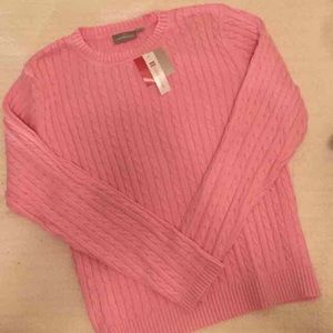 NWT Pink Cable Knit Sweater women XL
