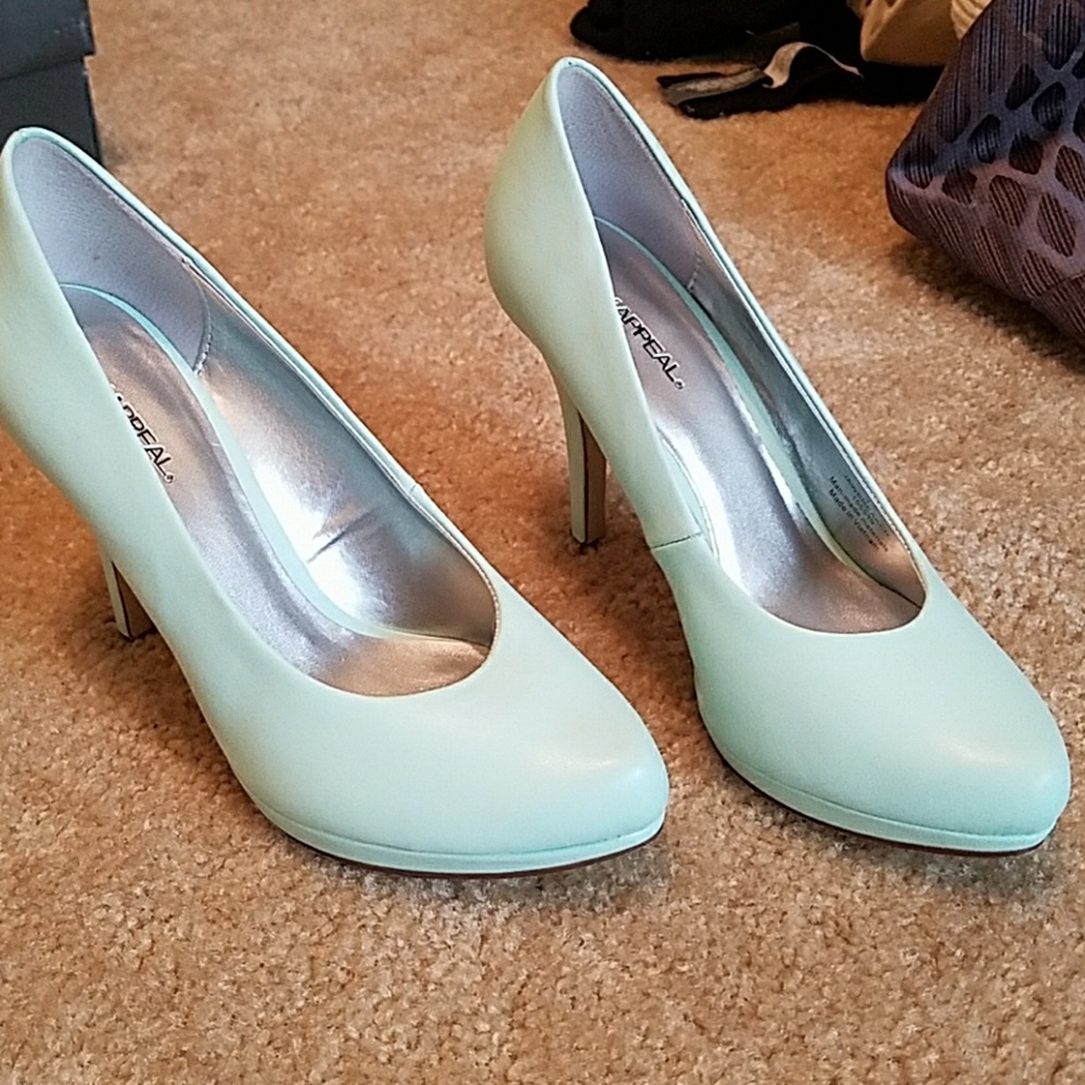 X appeal Mint green heels