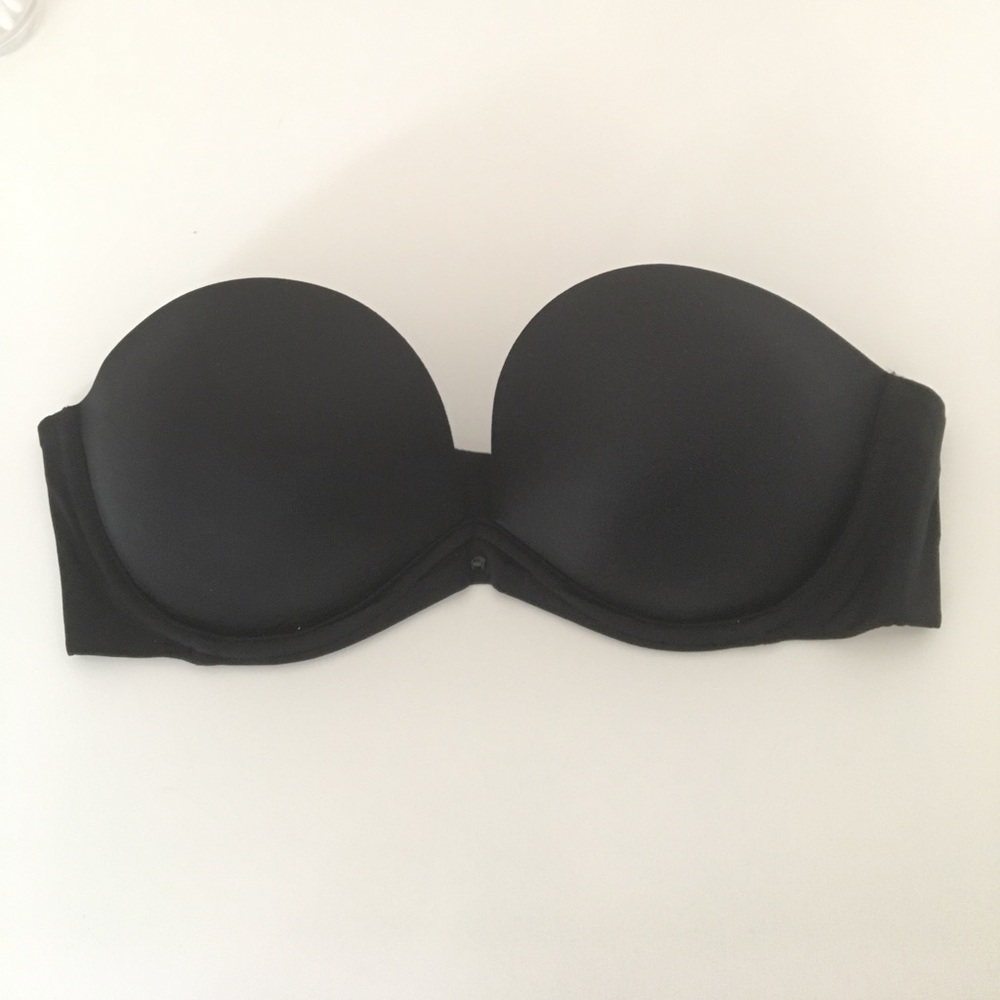 Black Strapless Padded Bra
