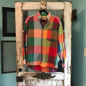 Super cute colorful plaid oxford