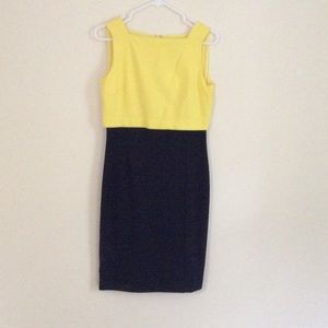 Ralph Lauren yellow and navy sleeveless dress