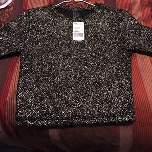 Gold and Black Sequence Top