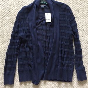 Lucky Brand navy lace open cardigan