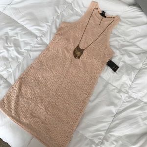 Pink lace bodycon dress