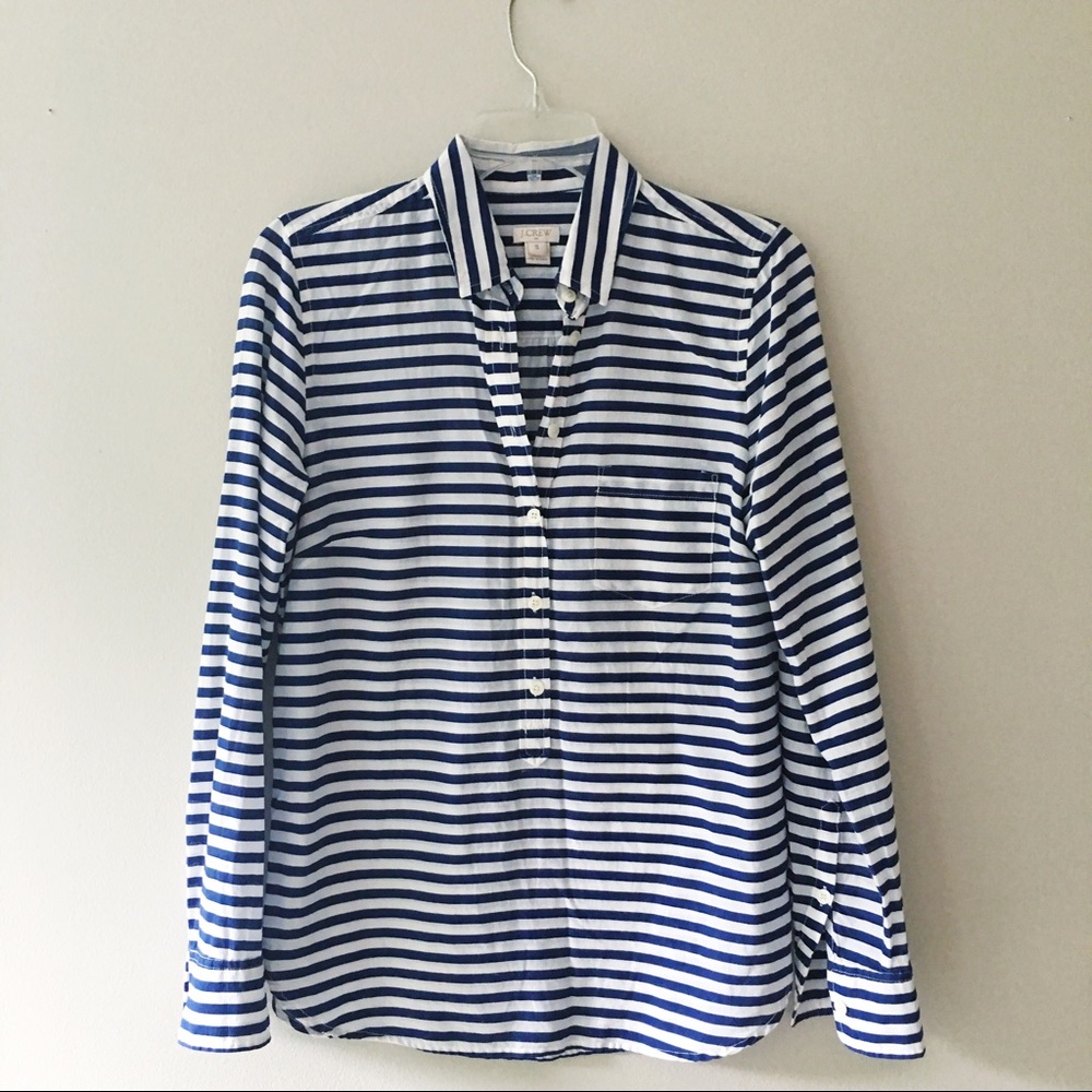 CLOSING 2/8 MUST GO J Crew navy striped blouse