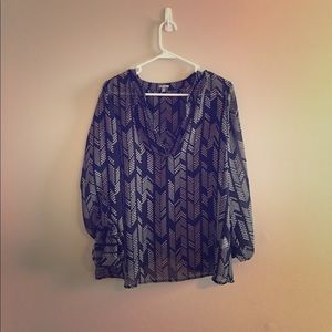 V-Neck Blouse with Open Back