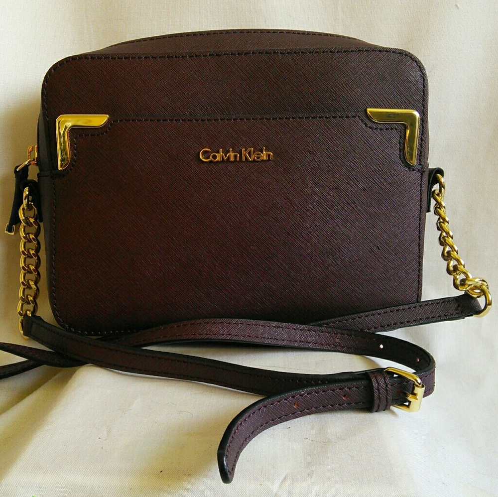 Calvin Klein Saffiano Leather Crossbody Bag