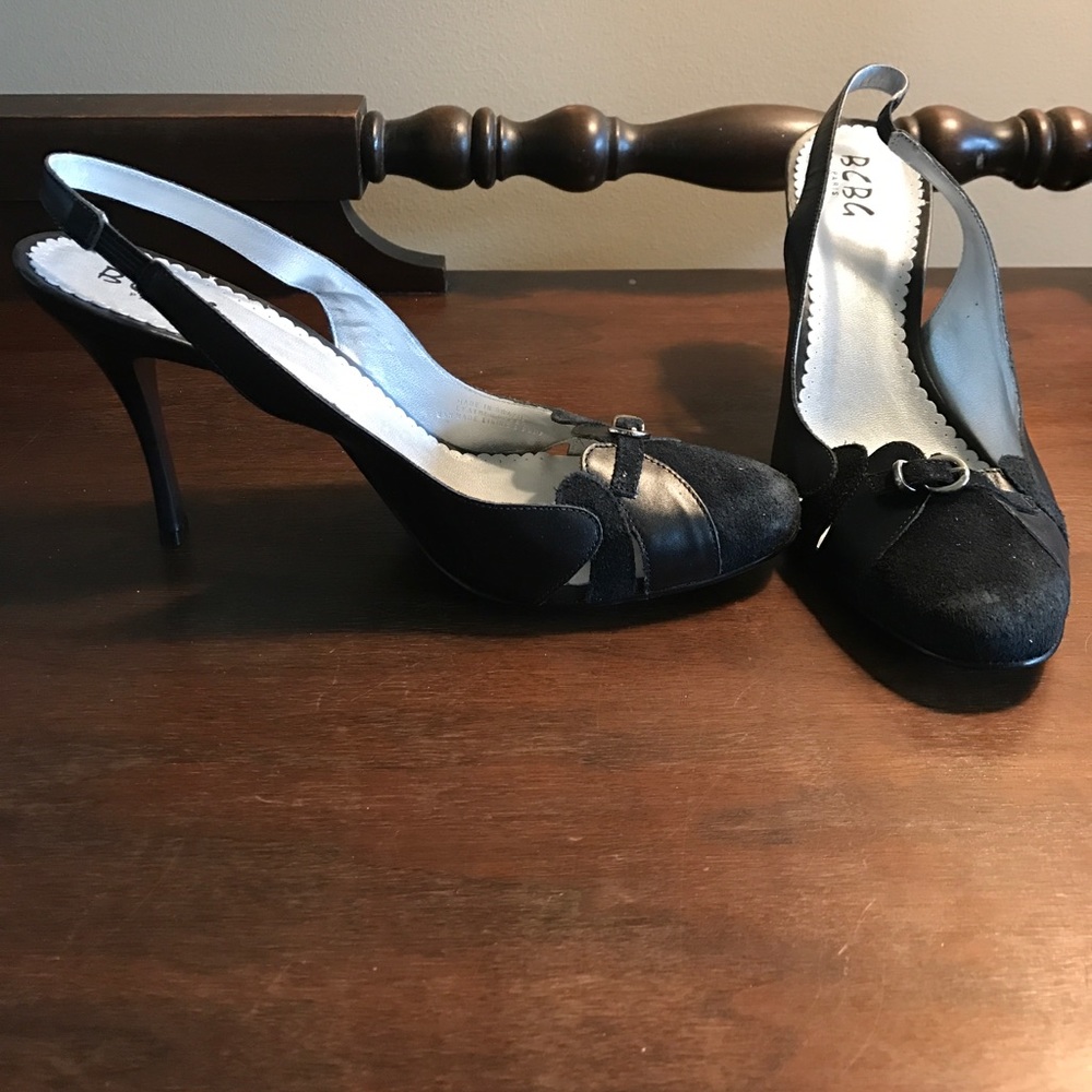 Bcbg black sling backs 9