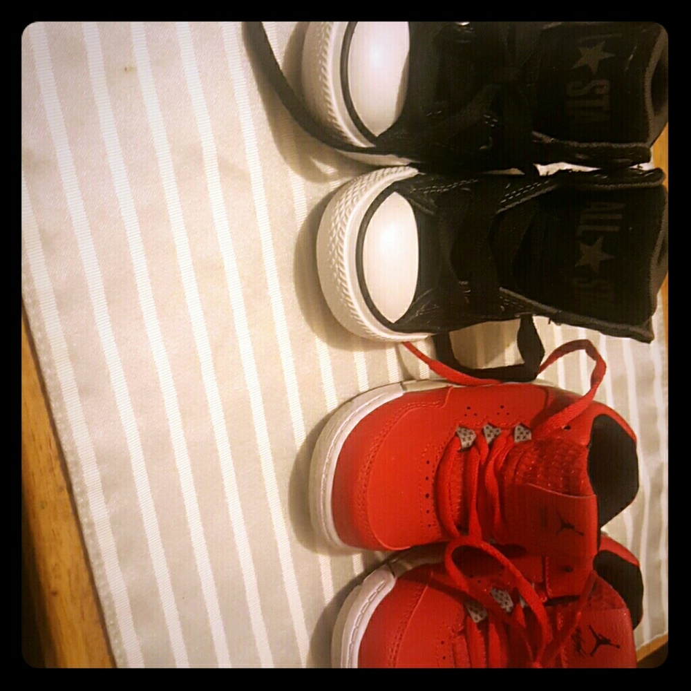 2 for $25 Baby Shoes Size 4 Converse and 5 Jordans
