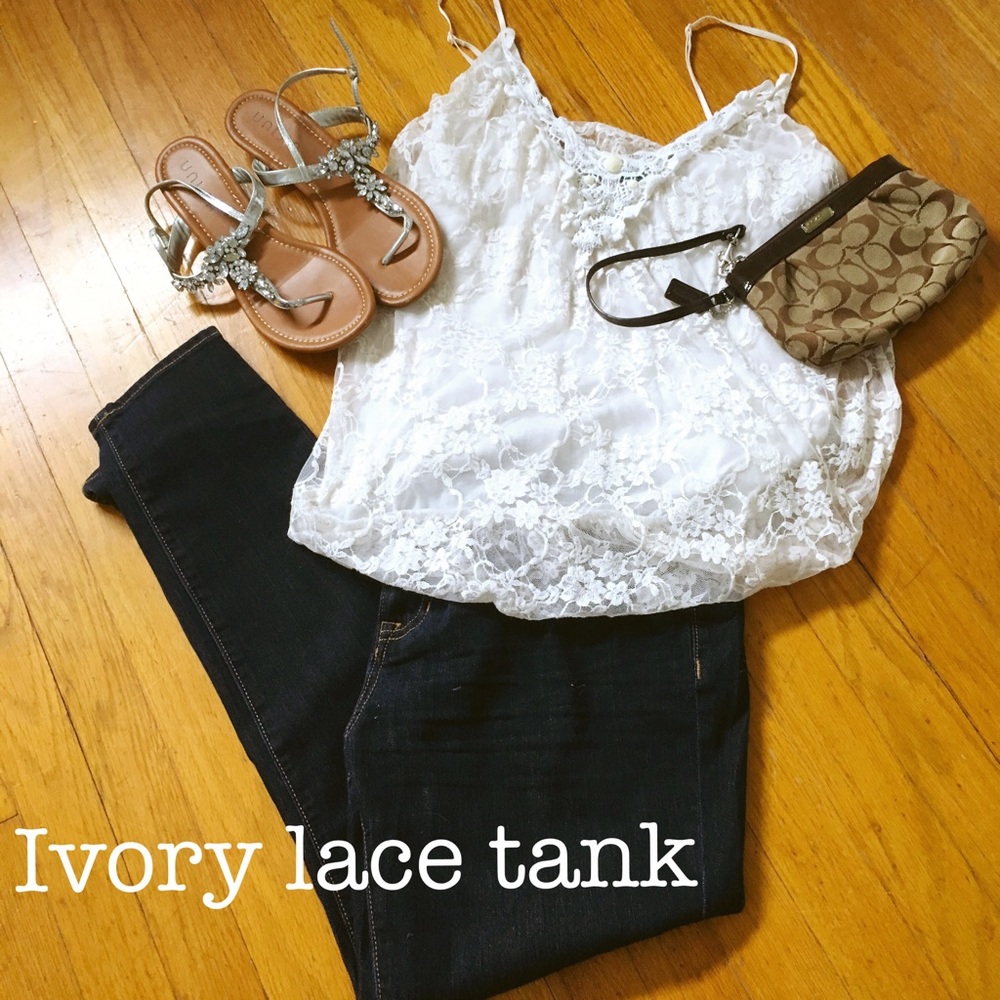 Ivory lace tank