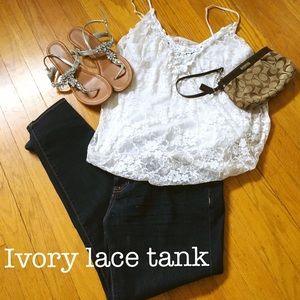 Ivory lace tank